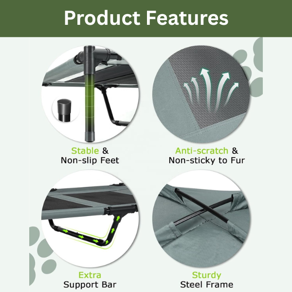 PETYPURE Eleveted Dog Bed With Canopy