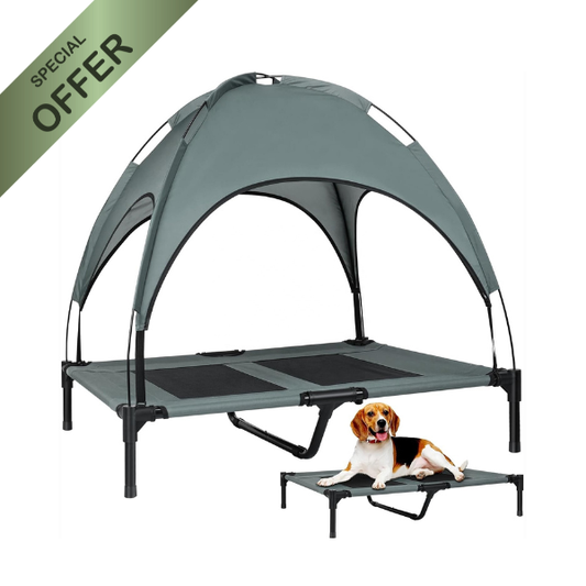 PETYPURE Eleveted Dog Bed With Canopy