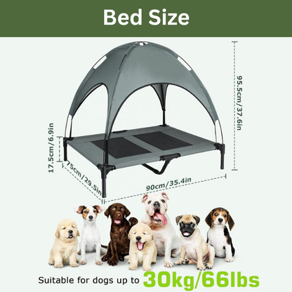 PETYPURE Eleveted Dog Bed With Canopy