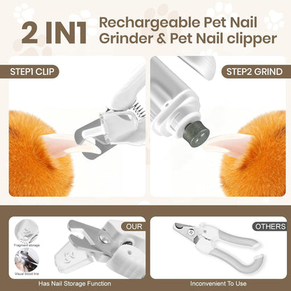 Petypure 2-in-1 Dog Nail Clipper & Grinder