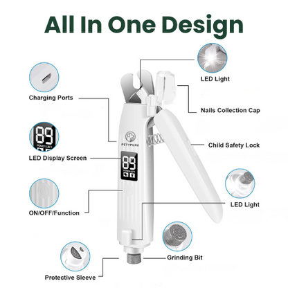 Petypure 2-in-1 Electric Dog nail Clippers